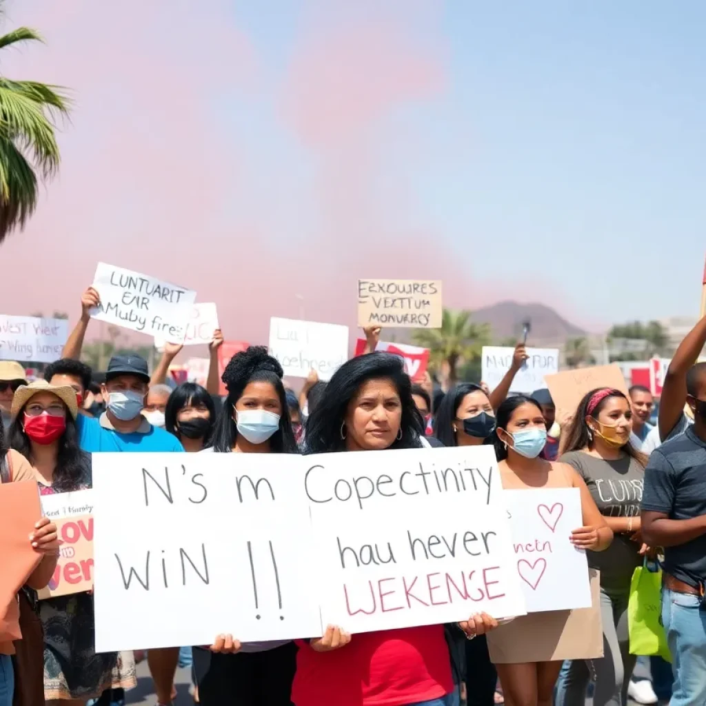 Community gathering in Los Angeles supporting wildfire recovery efforts