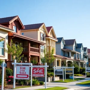 Homes for sale in a California neighborhood