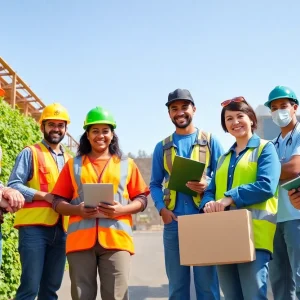 Diverse workers in California across various sectors.