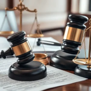 Courtroom setting representing legal proceedings regarding bribery allegations.