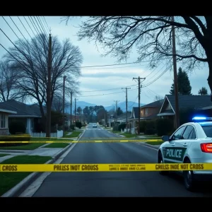 Police investigating a scene in Grass Valley, California.