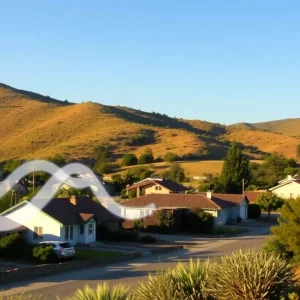 Landscape view of Julian, California after the earthquake