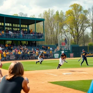 Michigan Softball team in action against UCLA Bruins