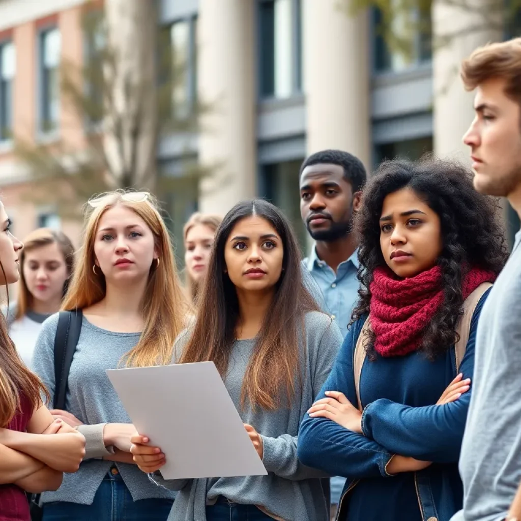 Students discussing their visa situation at UCLA campus
