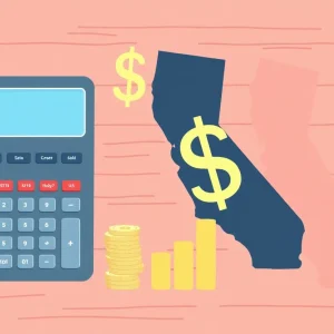 Illustration depicting California's budget deficit and fiscal challenges