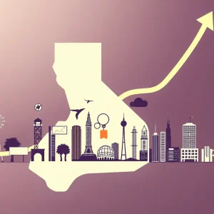 Illustration depicting California's economic growth