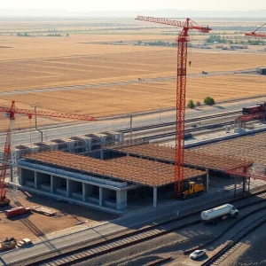 Construction site for California High-Speed Rail project