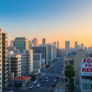 California cityscape highlighting high rental prices