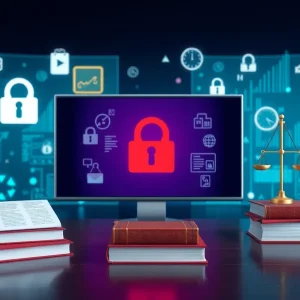 Illustration of a virtual panel discussing California privacy laws