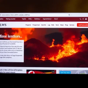 Interface of a website combating misinformation about California wildfires