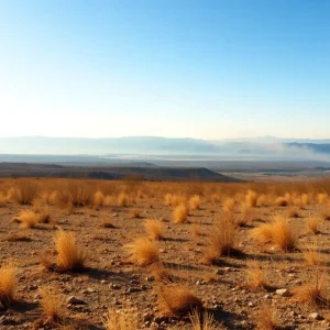 Dry Californian landscape indicating wildfire risk