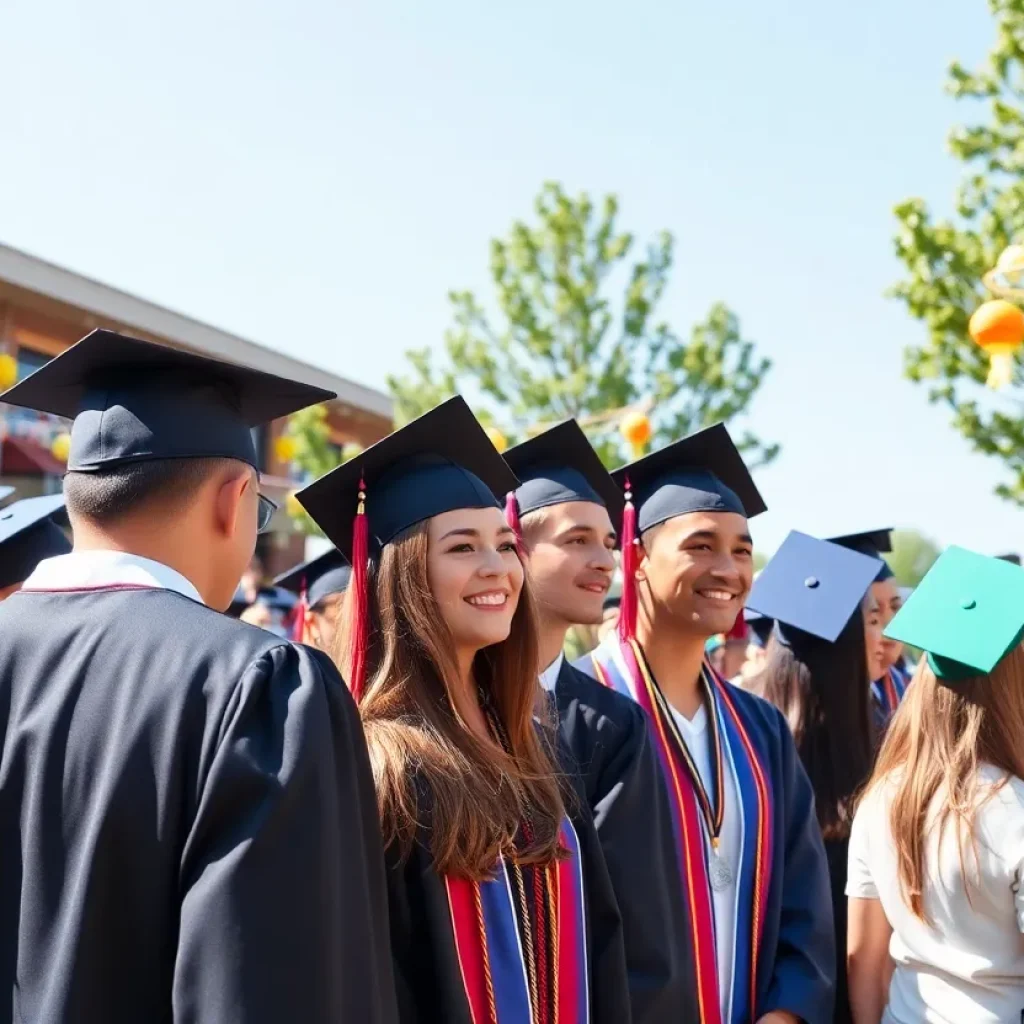 Students celebrating graduation in Coachella Valley