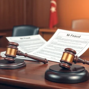 Courtroom setting symbolizing a fraud case in the food delivery sector