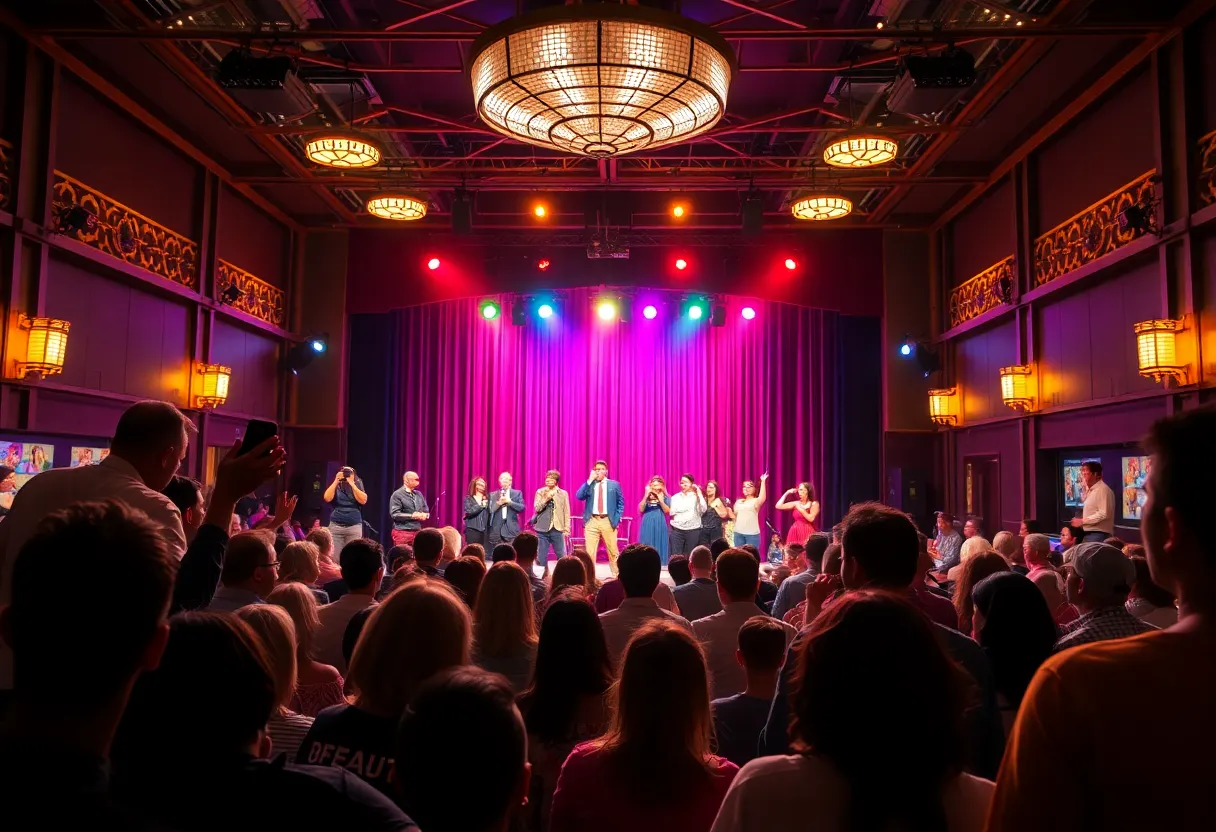 Theatrical scene from Crazytown performance at Upstairs at El Centro Theatre