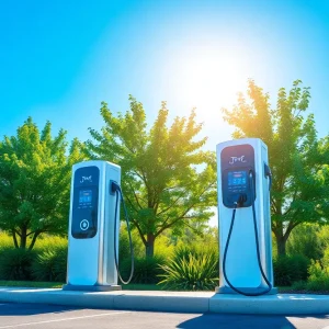 Electric vehicle charging station in California