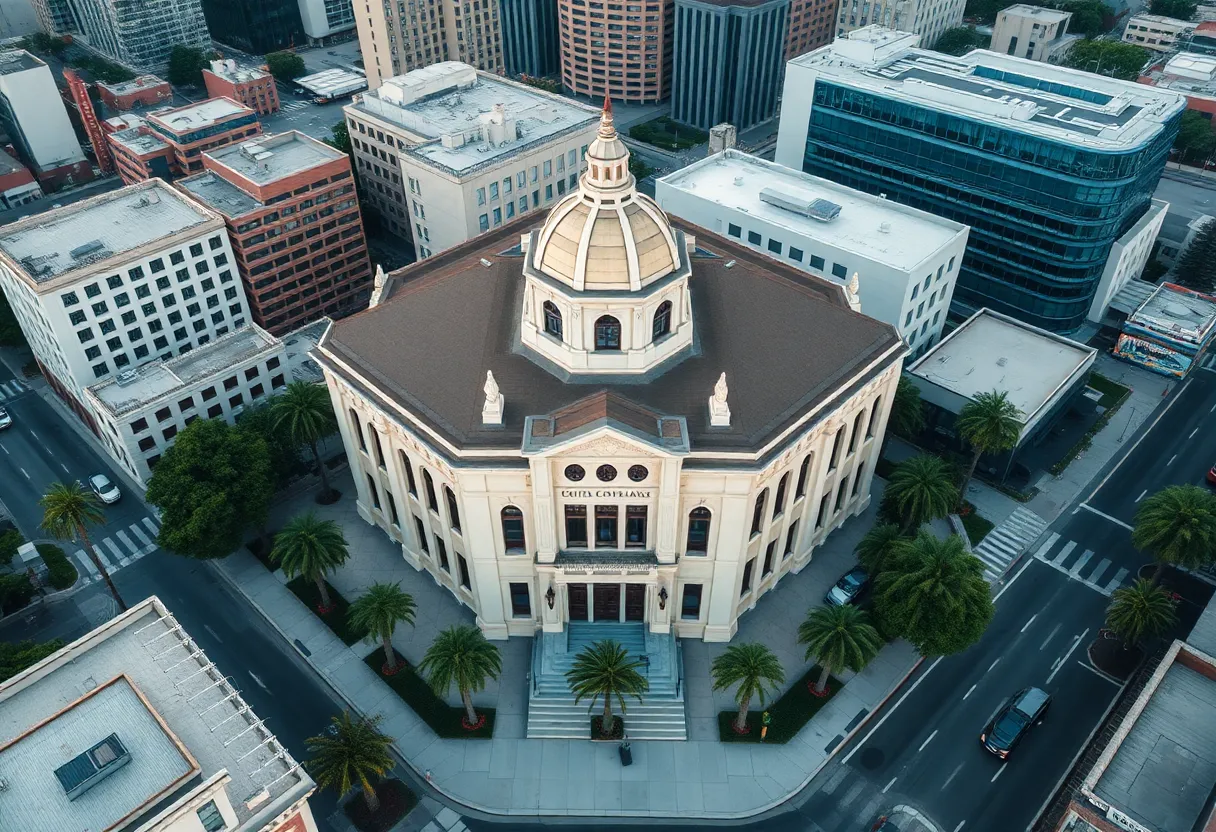 Historic U.S. Courthouse located on Spring Street in Los Angeles