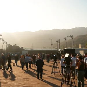 An empty Hollywood film set illustrating the job crisis in the industry