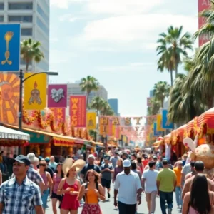 Crowd enjoying cultural events in Los Angeles