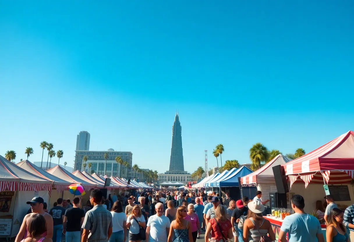 People enjoying various events during Memorial Day weekend in Los Angeles