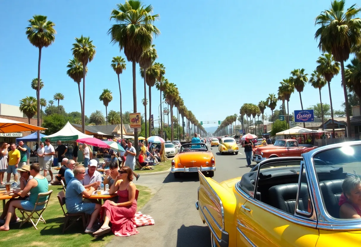 A lively summer day in Los Angeles with outdoor events and activities.