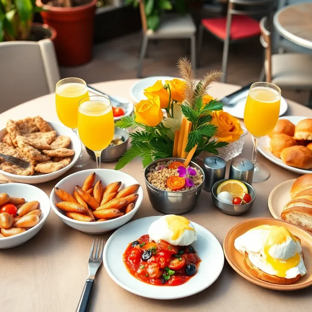 Brunch table setting for Mother's Day in Los Angeles
