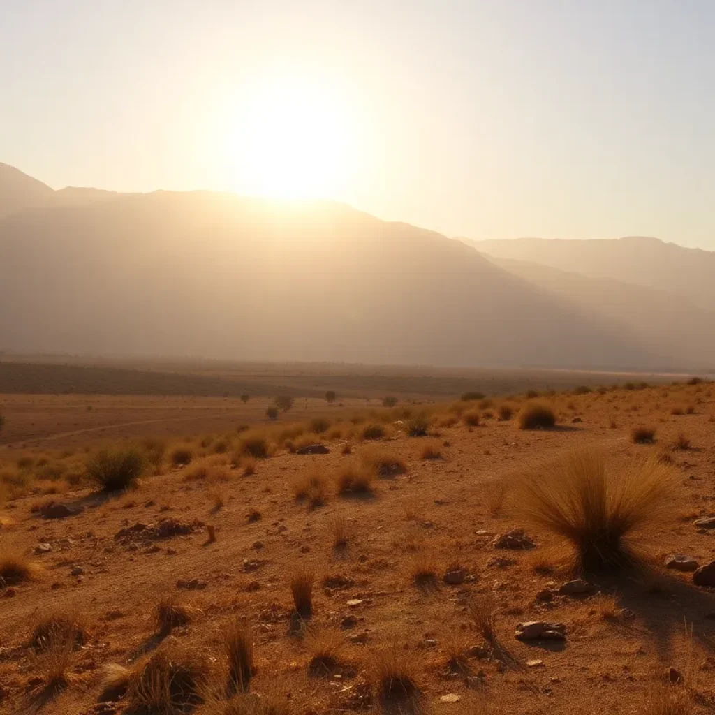 Dry landscape in Southern California during heat wave