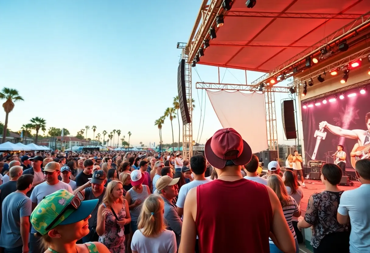 Crowd enjoying summer music concerts in Southern California