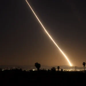 Bright streak in the night sky during SpaceX Dragon reentry