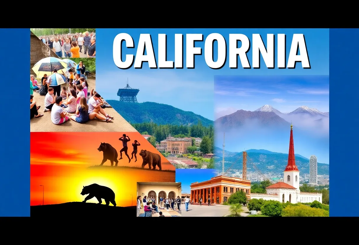 A collage representing California's diverse community and news highlights