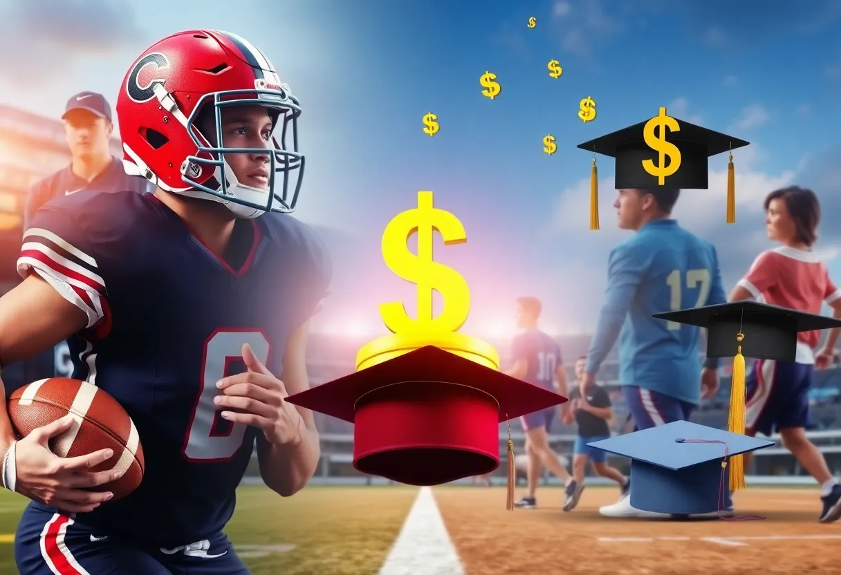 Visual representation of challenges and investments in college athletics