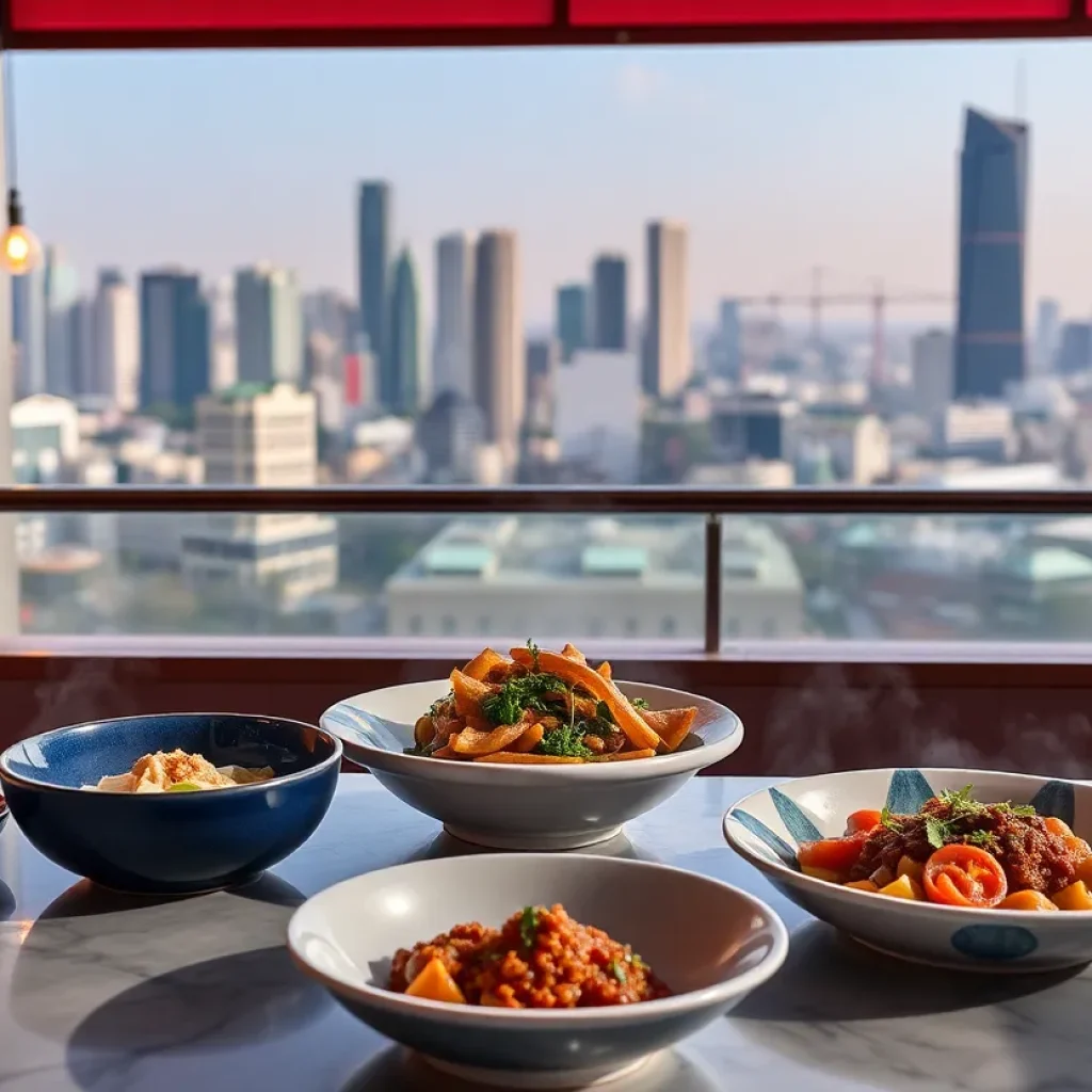A plate of contemporary Taiwanese cuisine showcasing vibrant colors and textures