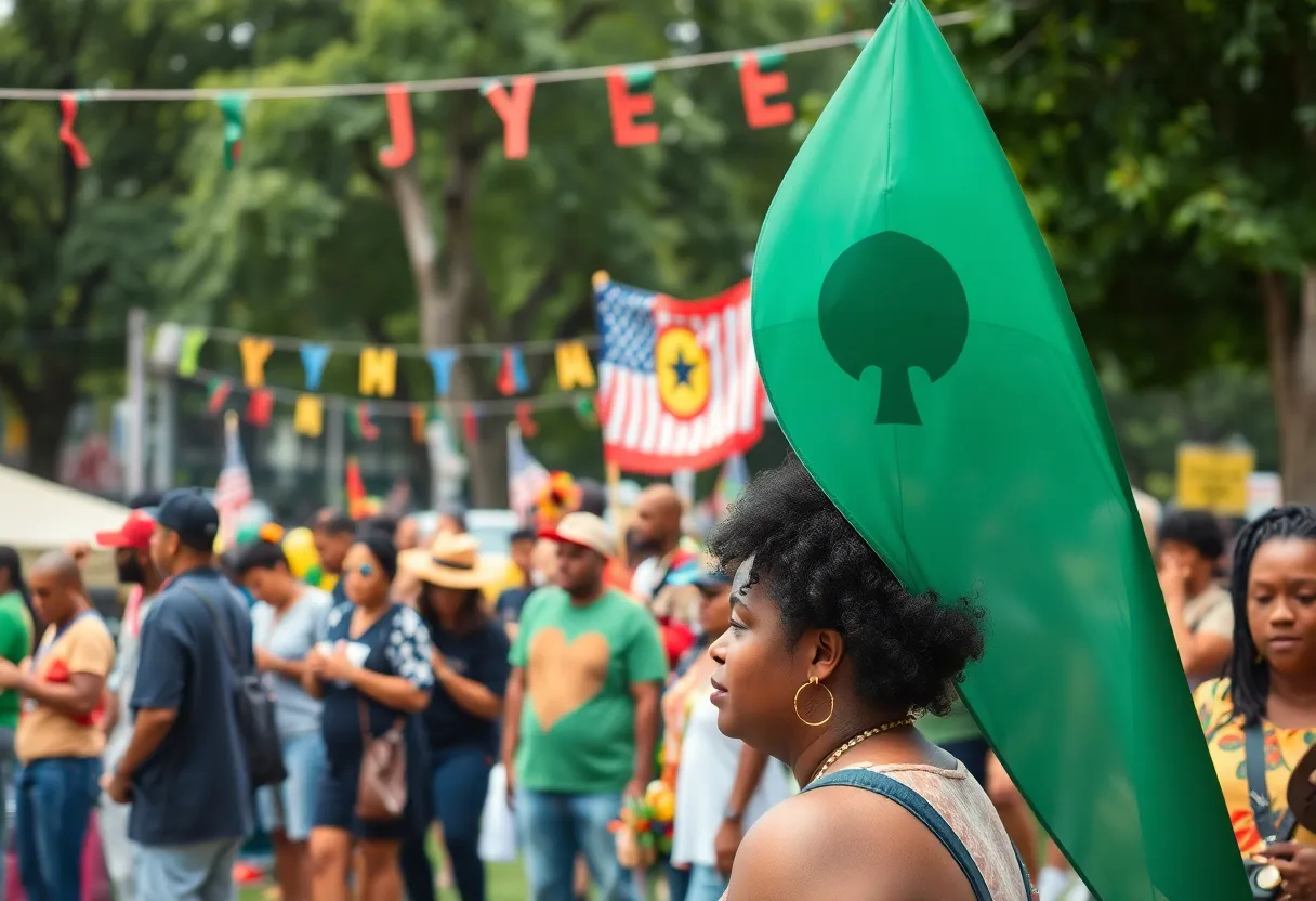 People celebrating Juneteenth in Leimert Park