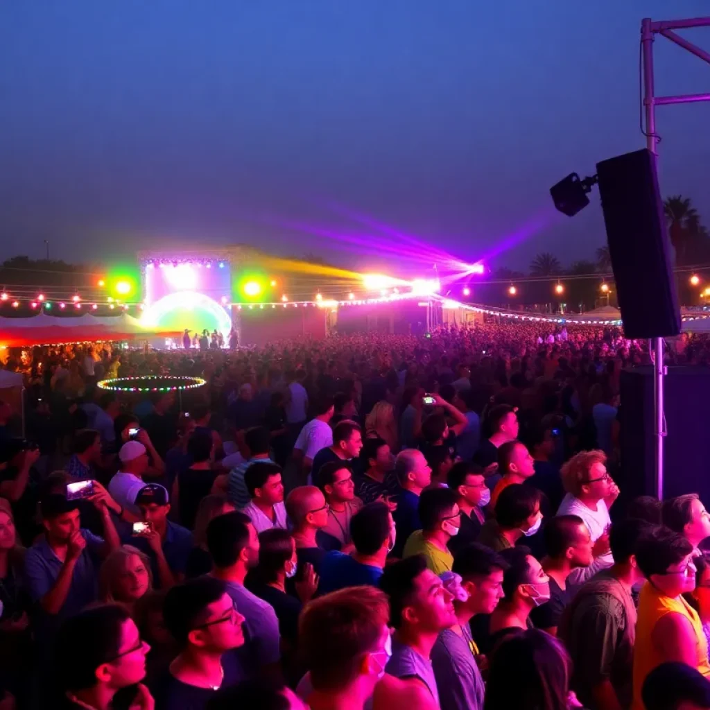 Crowd enjoying a concert in Los Angeles