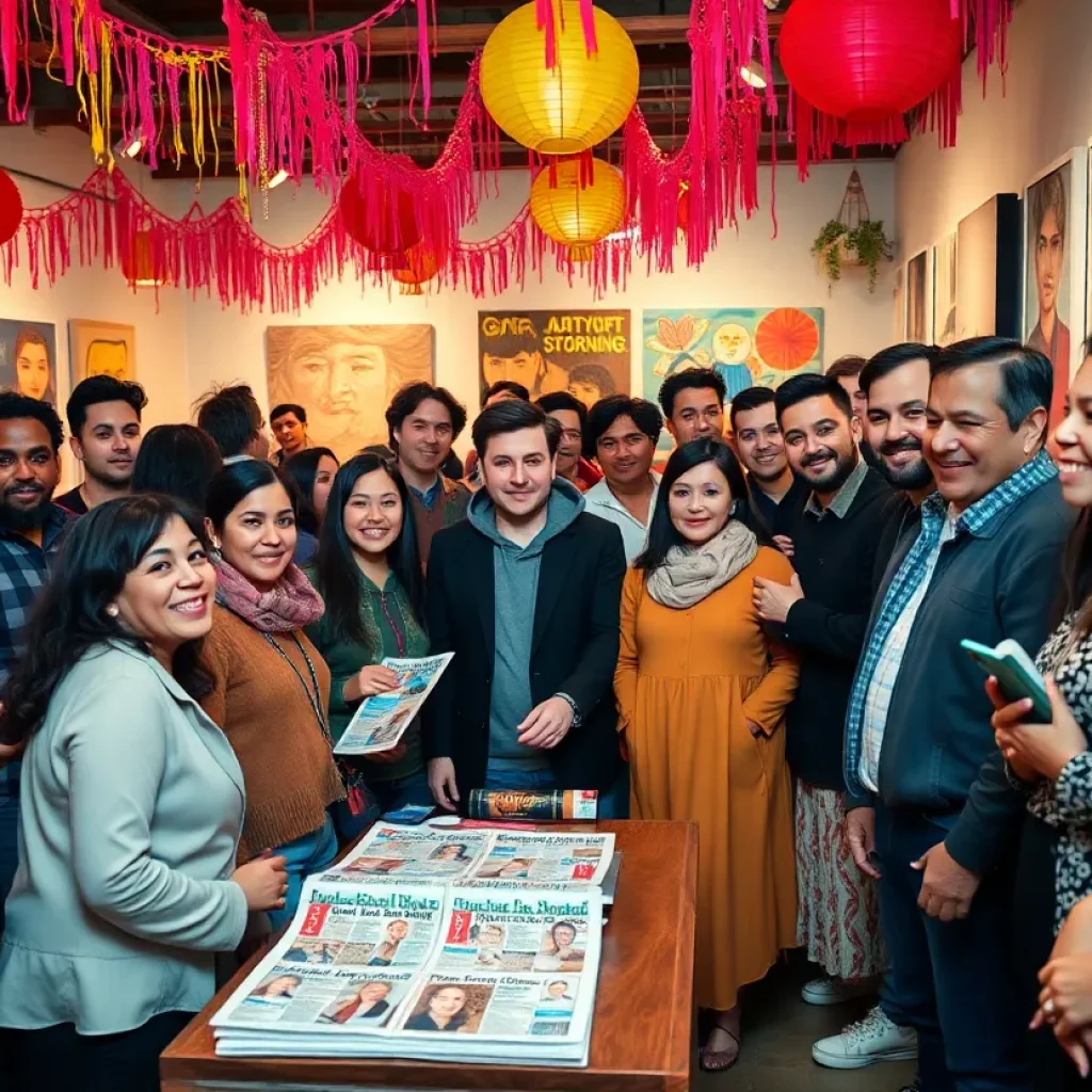 Launch party of the On The Rag tabloid in an art gallery