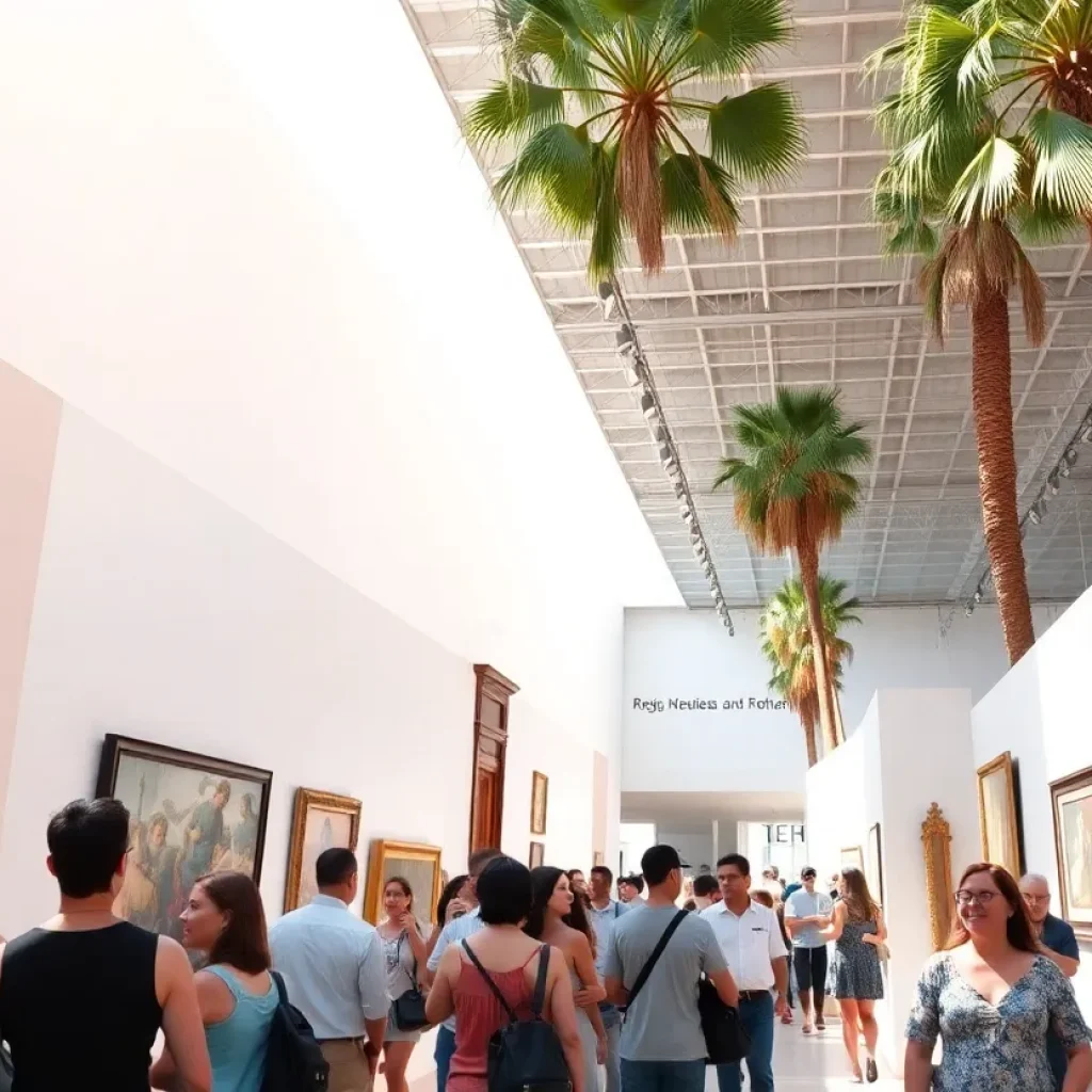 Visitors exploring art exhibitions at the Getty Villa and LACMA in Los Angeles