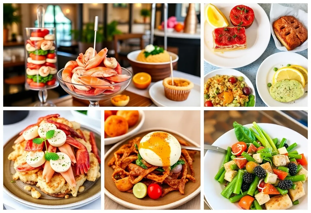 A collection of culinary dishes representing the diverse dining scene in Los Angeles