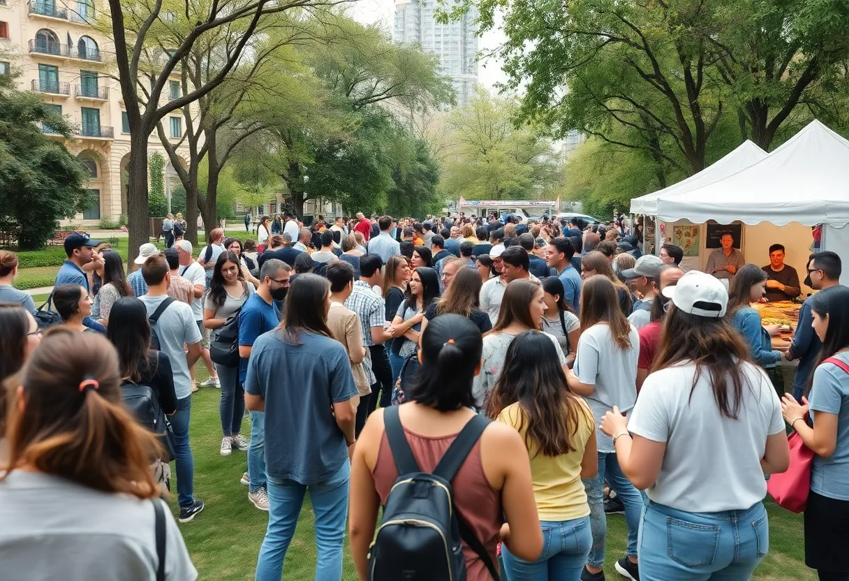Community gathering in Los Angeles with diverse cultural activities