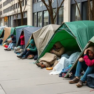Scene illustrating homelessness in Los Angeles