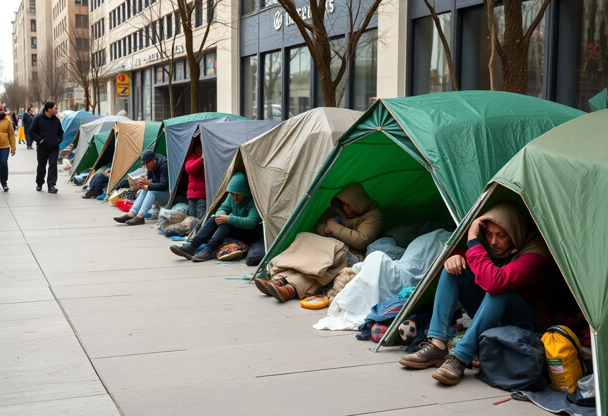 Scene illustrating homelessness in Los Angeles