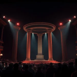 Stage design of Rigoletto at the Los Angeles Opera