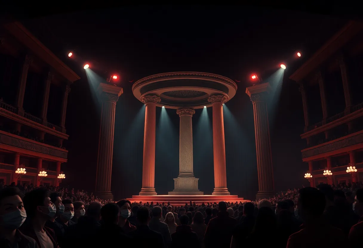 Stage design of Rigoletto at the Los Angeles Opera