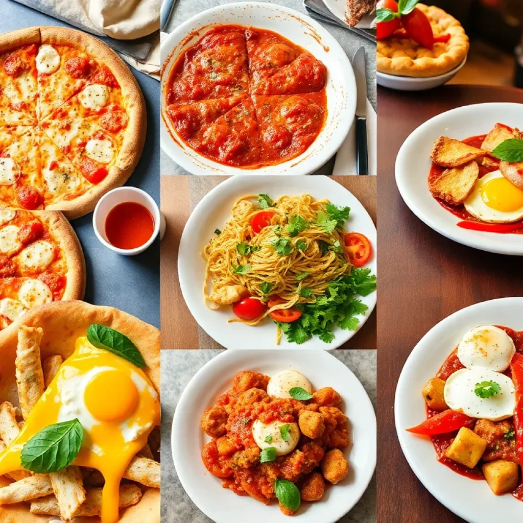 A collage of various dishes from Los Angeles restaurants