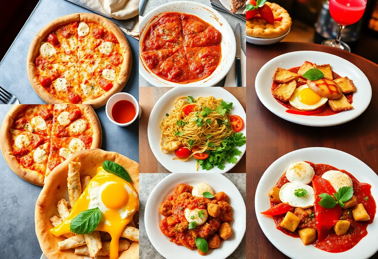 A collage of various dishes from Los Angeles restaurants