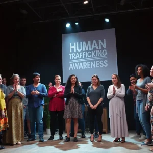 Community event focusing on human trafficking awareness