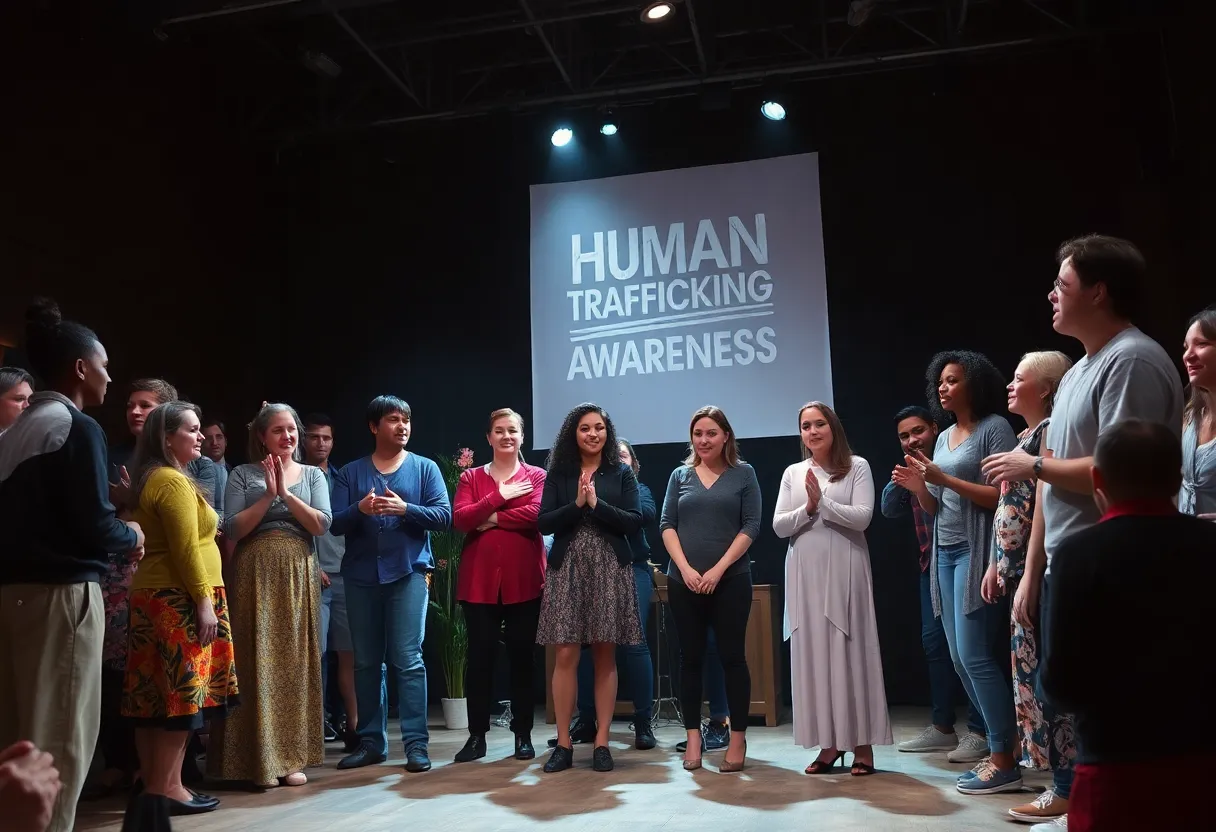Community event focusing on human trafficking awareness