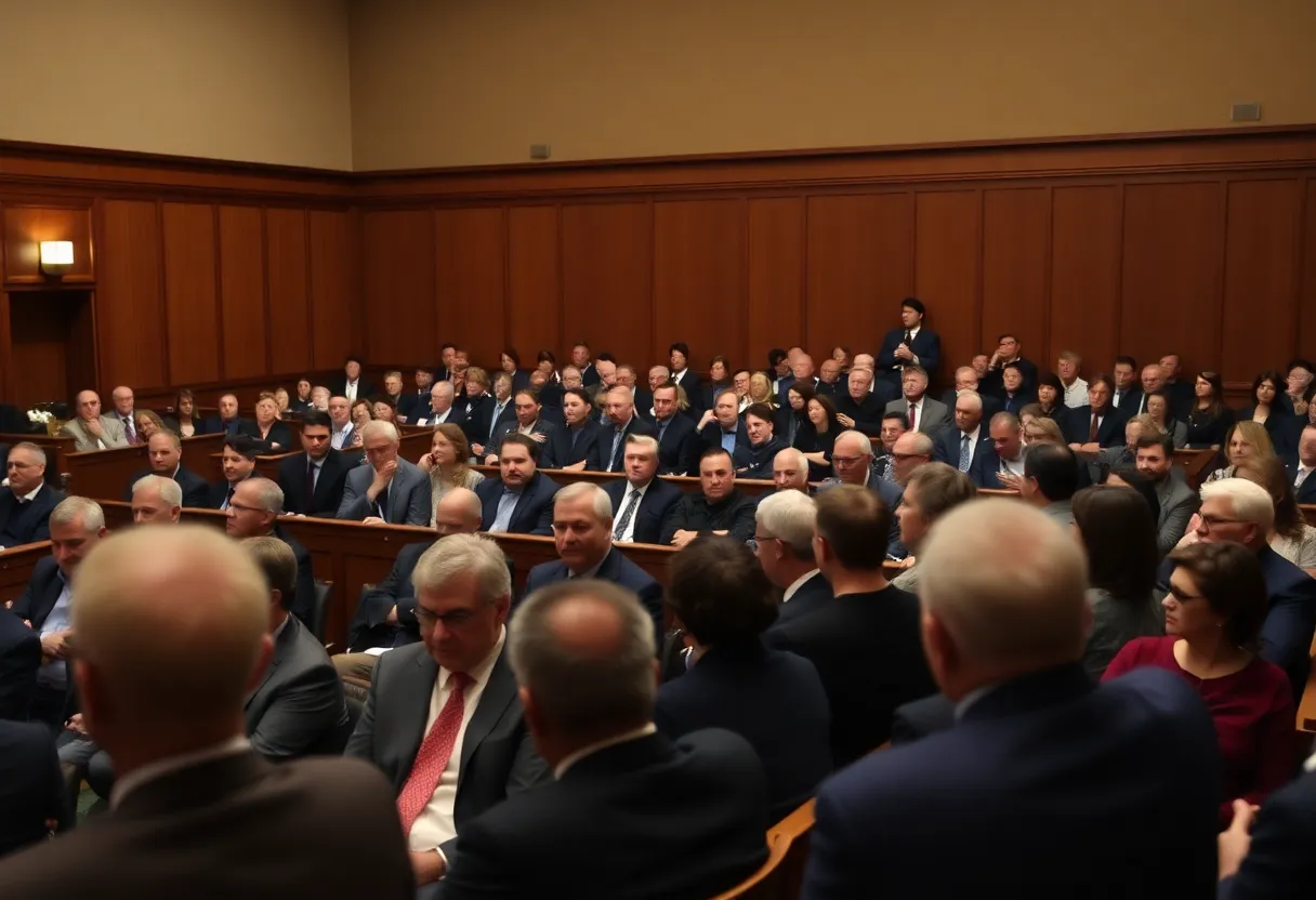 Courtroom scene during Sean Combs trial