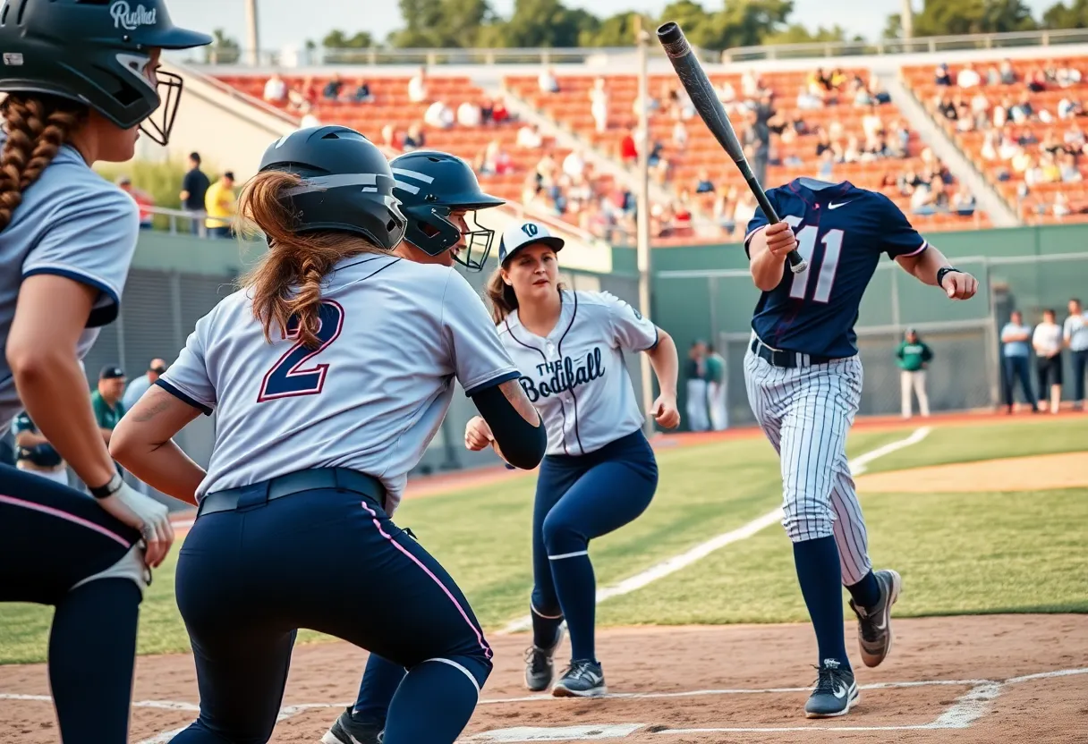 Tennessee Volunteers softball team celebrating victory