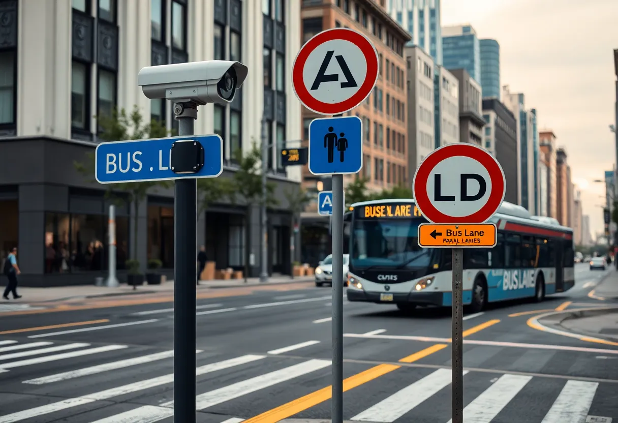 AI camera monitoring bus lane for enforcement