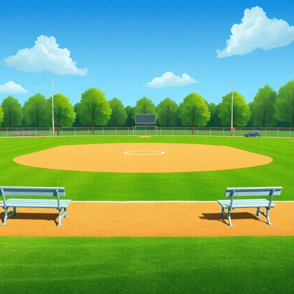 Empty collegiate softball field representing team changes.