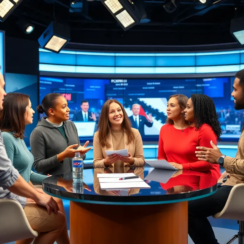 Discussion on Current Events in a Media Studio